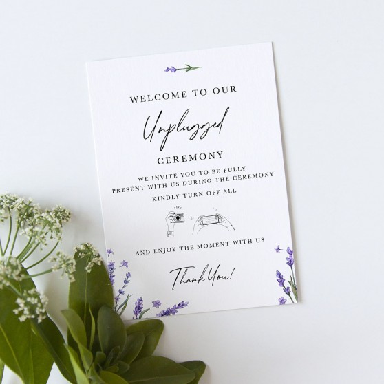 'Lavender' Unplugged Sign - A5/A4/A3