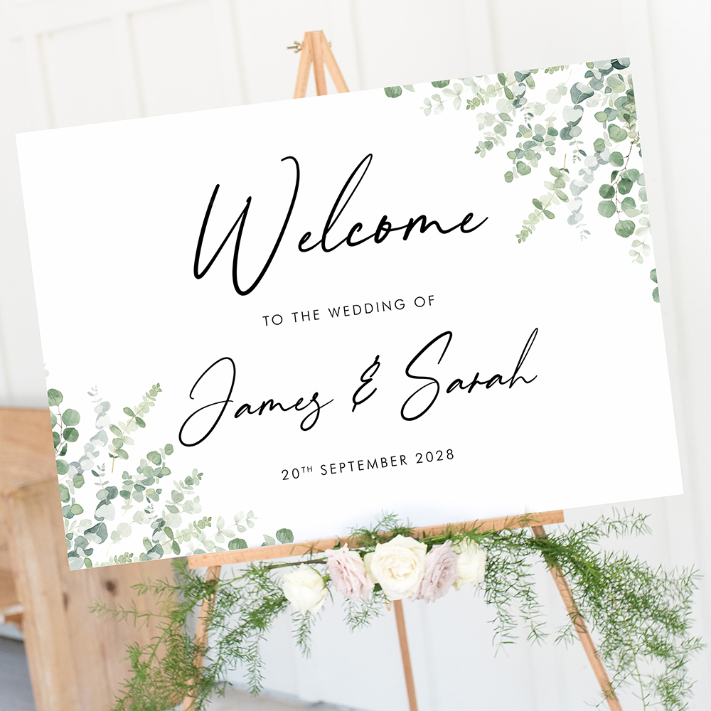 'Classic Eucalyptus' Welcome Sign A2/A1