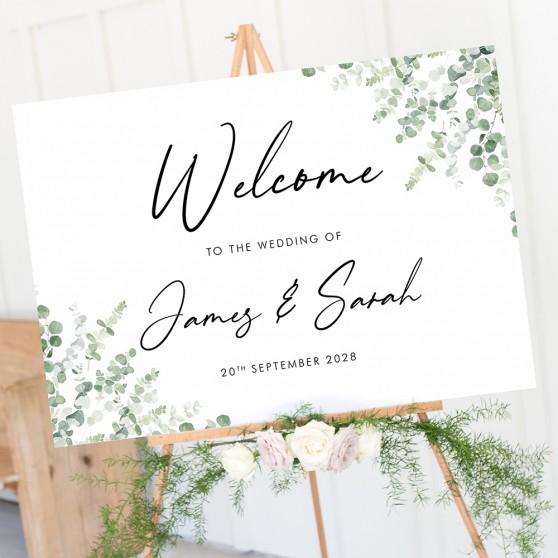 'Classic Eucalyptus' Welcome Sign A2/A1