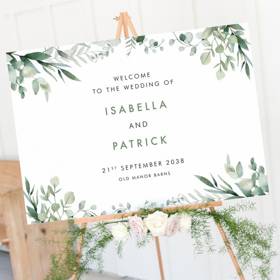 'Enchanting Eucalyptus' Welcome Sign A2/A1