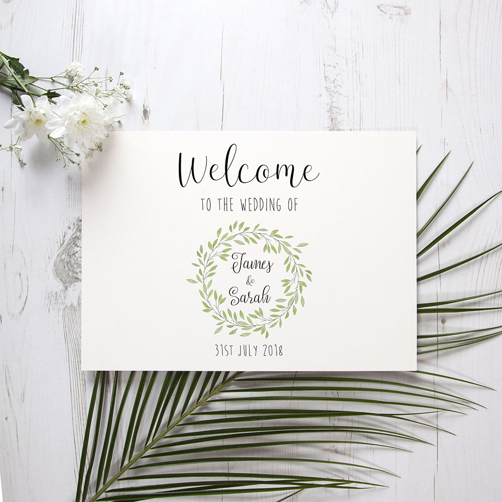 'Autumn Green' Welcome Sign - A5/A4/A3