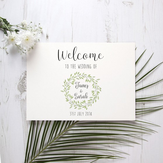 'Autumn Green' Welcome Sign - A5/A4/A3