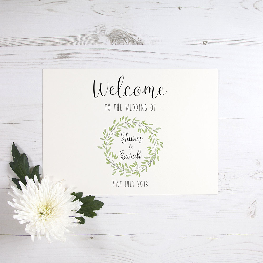'Autumn Green' Welcome Sign - A5/A4/A3