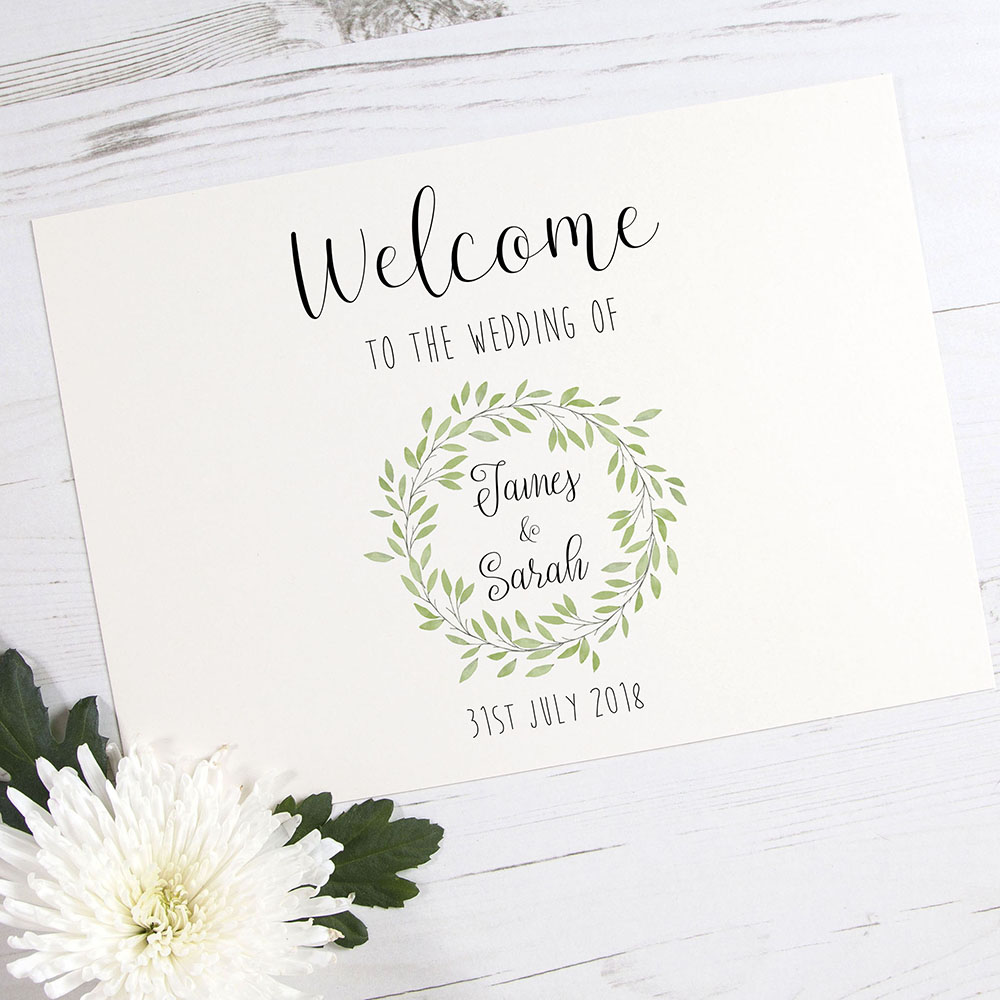 'Autumn Green' Welcome Sign - A5/A4/A3