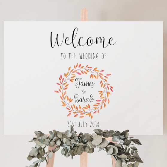 'Autumn Orange' Welcome Sign A2/A1