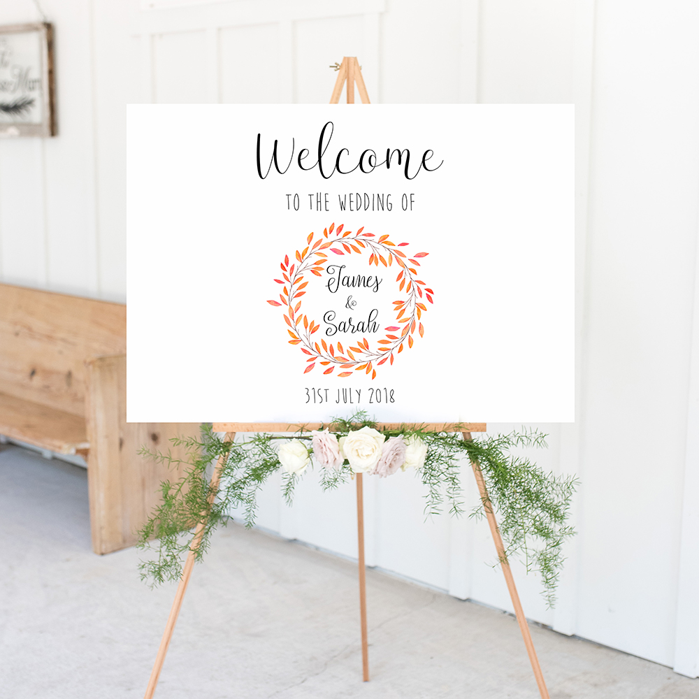 'Autumn Orange' Welcome Sign A2/A1