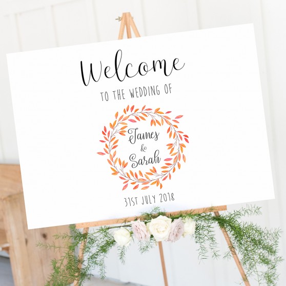 'Autumn Orange' Welcome Sign A2/A1