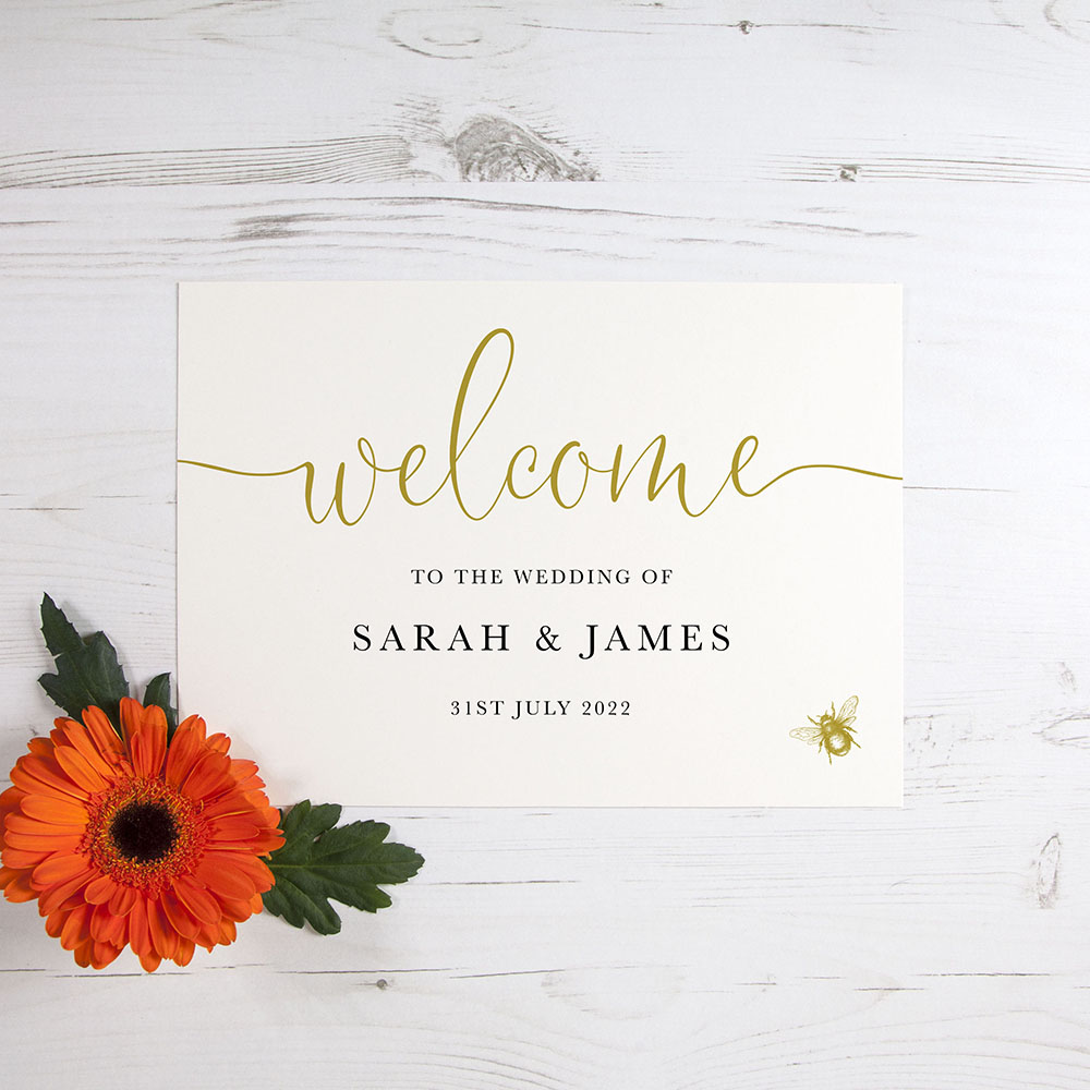 'Bumble Bee' Welcome Sign - A5/A4/A3