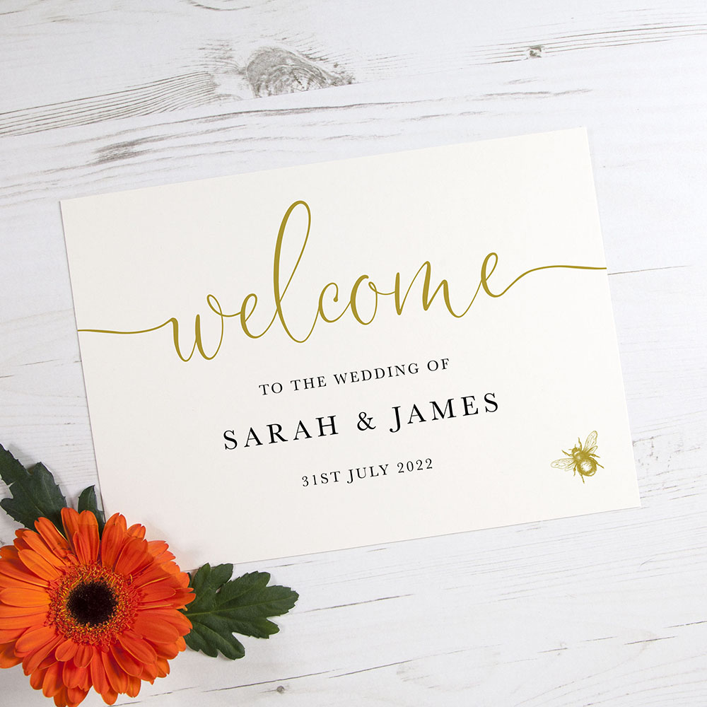 'Bumble Bee' Welcome Sign - A5/A4/A3