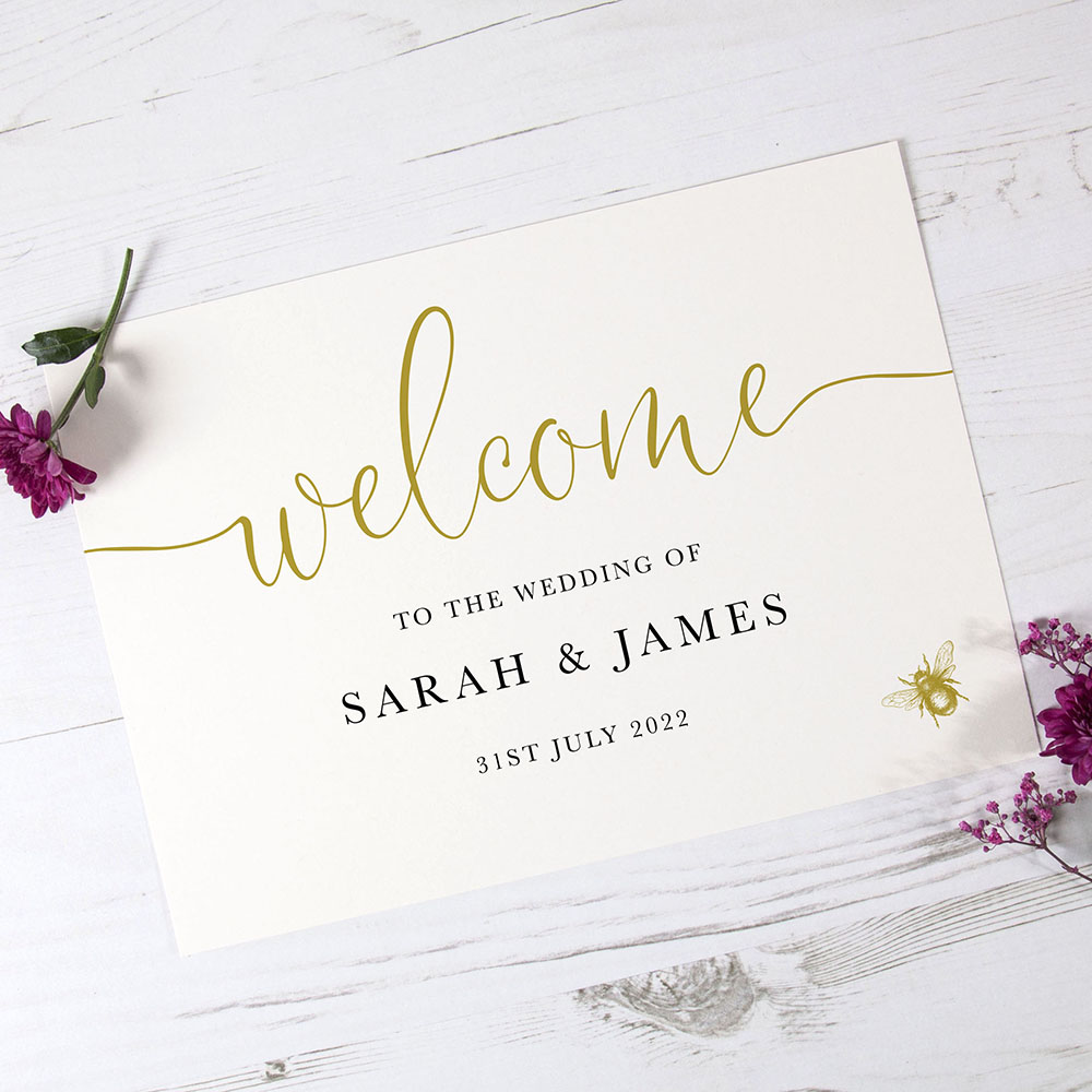 'Bumble Bee' Welcome Sign - A5/A4/A3