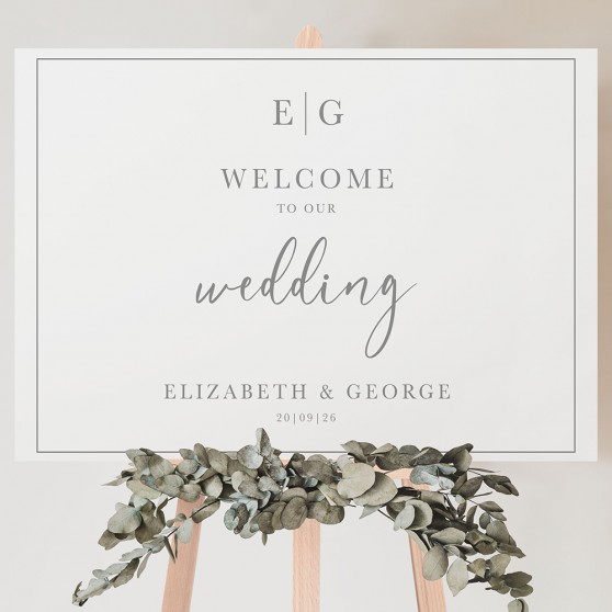 'Classic Grey' Welcome Sign A2/A1