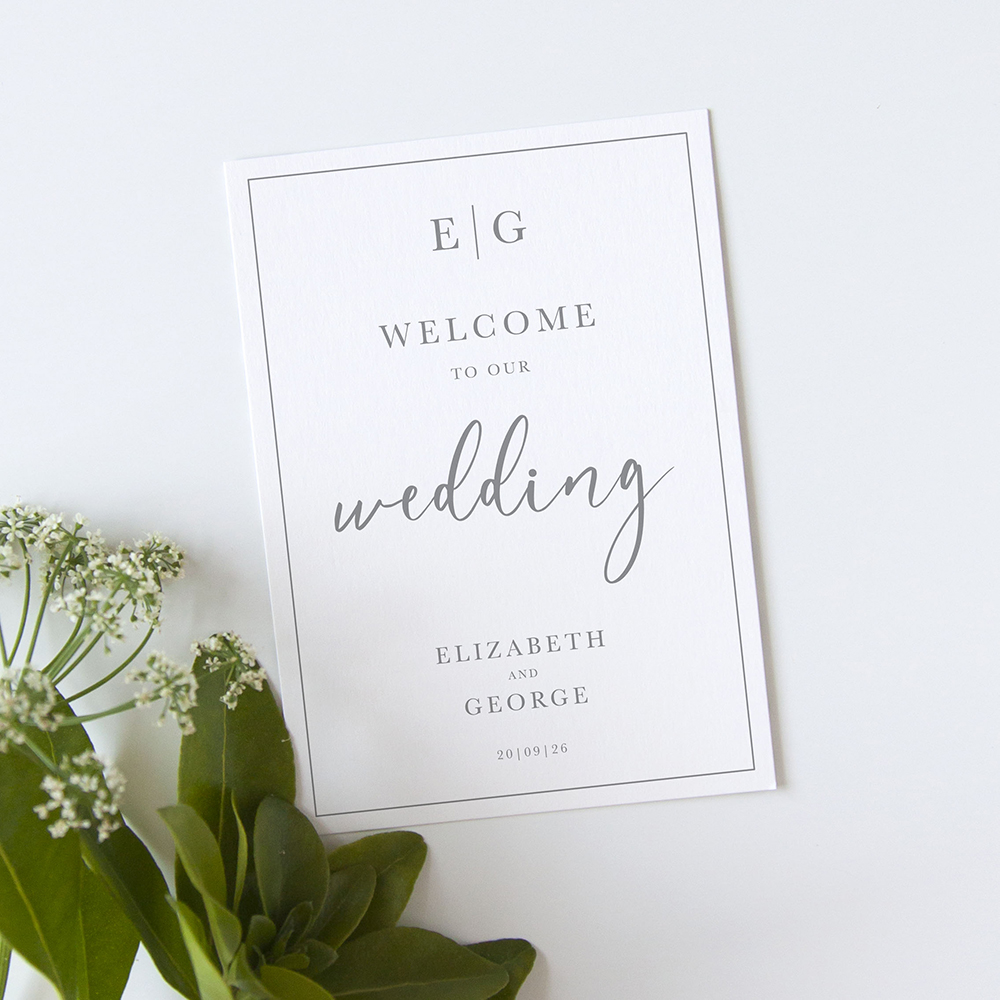 'Calligraphy 6' Welcome Sign - A5/A4/A3