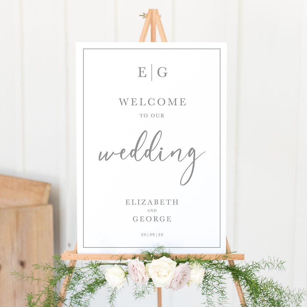 'Classic Grey' Welcome Sign A2/A1