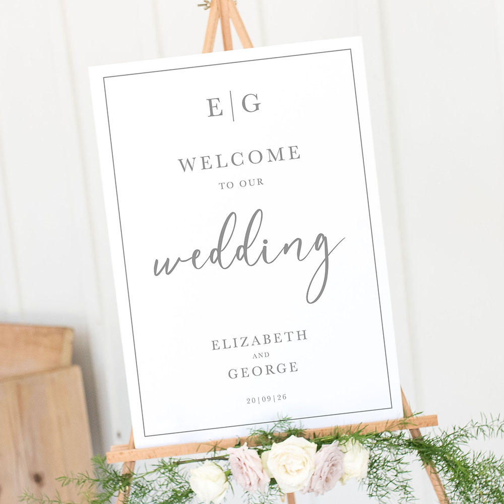 'Classic Grey' Welcome Sign A2/A1
