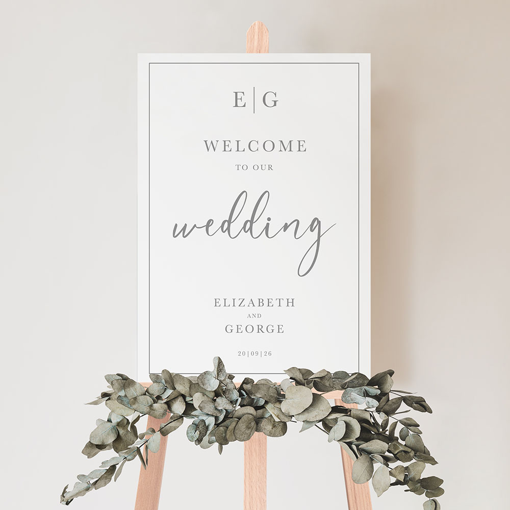 'Classic Grey' Welcome Sign A2/A1