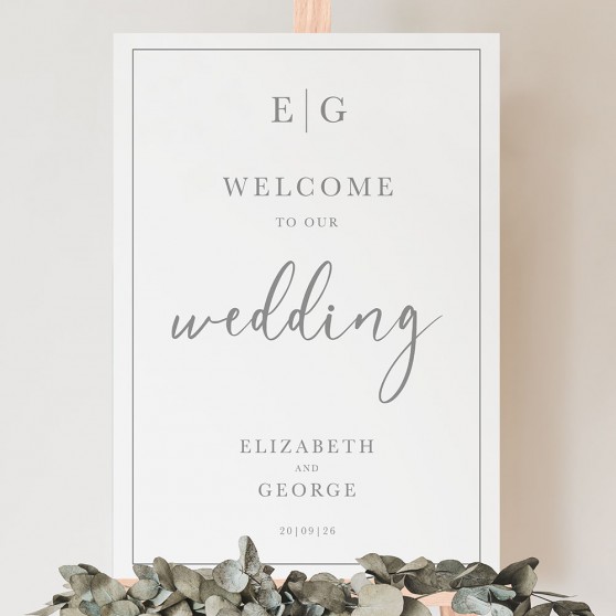 'Classic Grey' Welcome Sign A2/A1