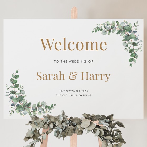 'Campagna Eucalyptus' Welcome Sign A2/A1