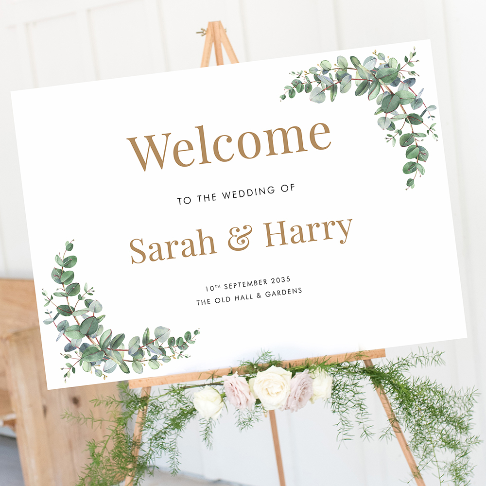 'Campagna Eucalyptus' Welcome Sign A2/A1