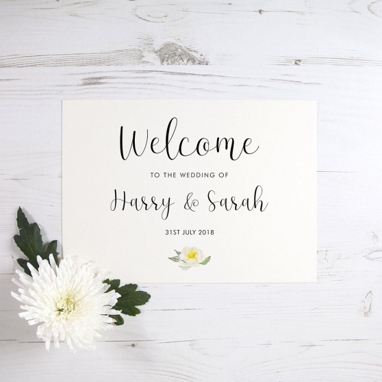'Dahlia Rose' Welcome Sign - A5/A4/A3