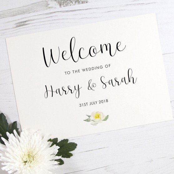 'Dahlia Rose' Welcome Sign - A5/A4/A3
