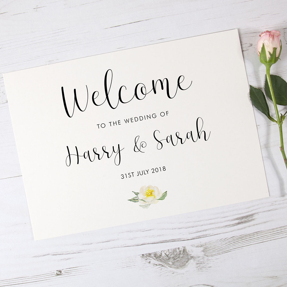 'Dahlia Rose' Welcome Sign - A5/A4/A3