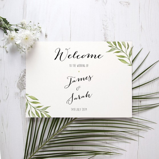 'Green Leaf' Welcome Sign - A5/A4/A3