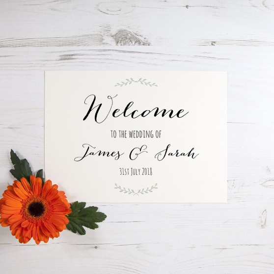 'Green Plant' Welcome Sign - A5/A4/A3