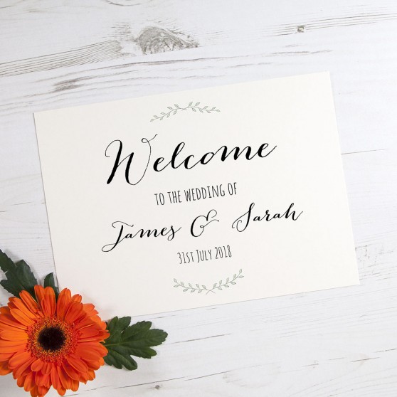 'Green Plant' Welcome Sign - A5/A4/A3