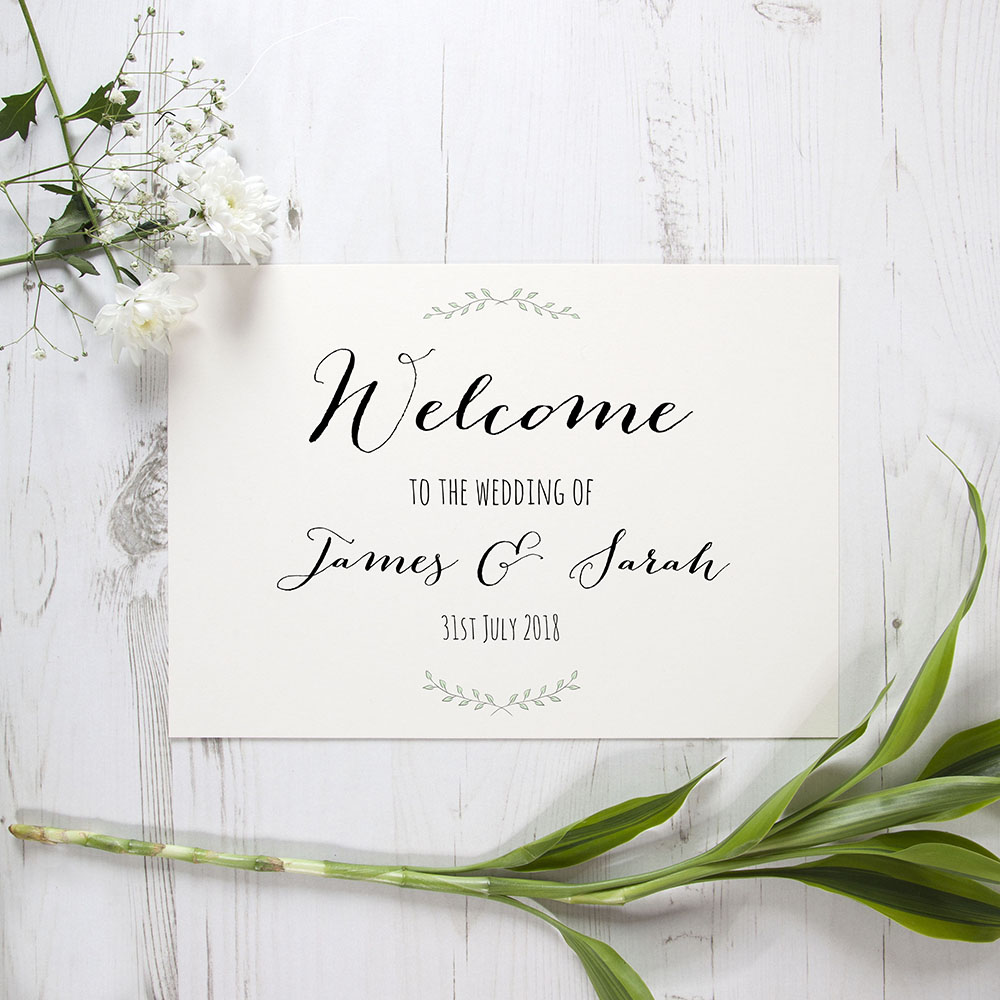 'Green Plant' Welcome Sign - A5/A4/A3