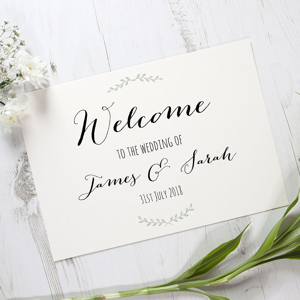 'Green Plant' Welcome Sign - A5/A4/A3