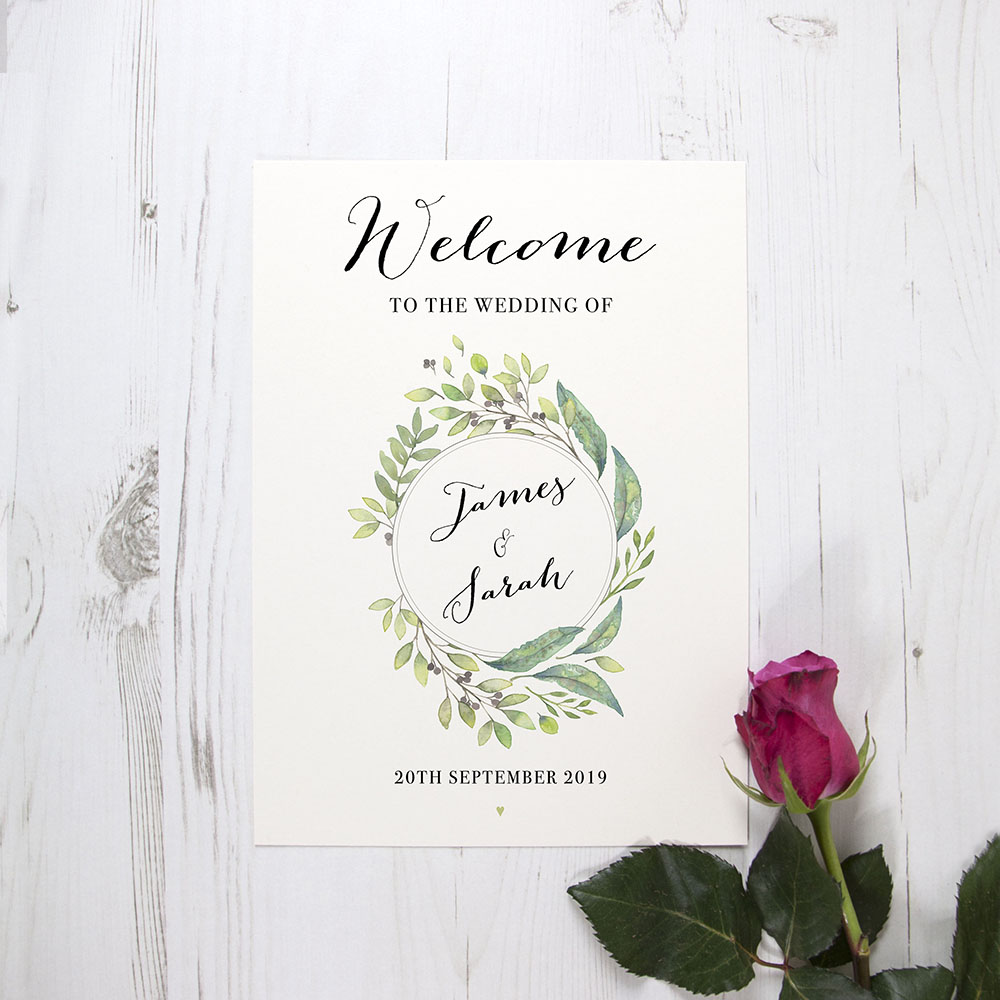 'Imogen Portrait' Welcome Sign - A5/A4/A3