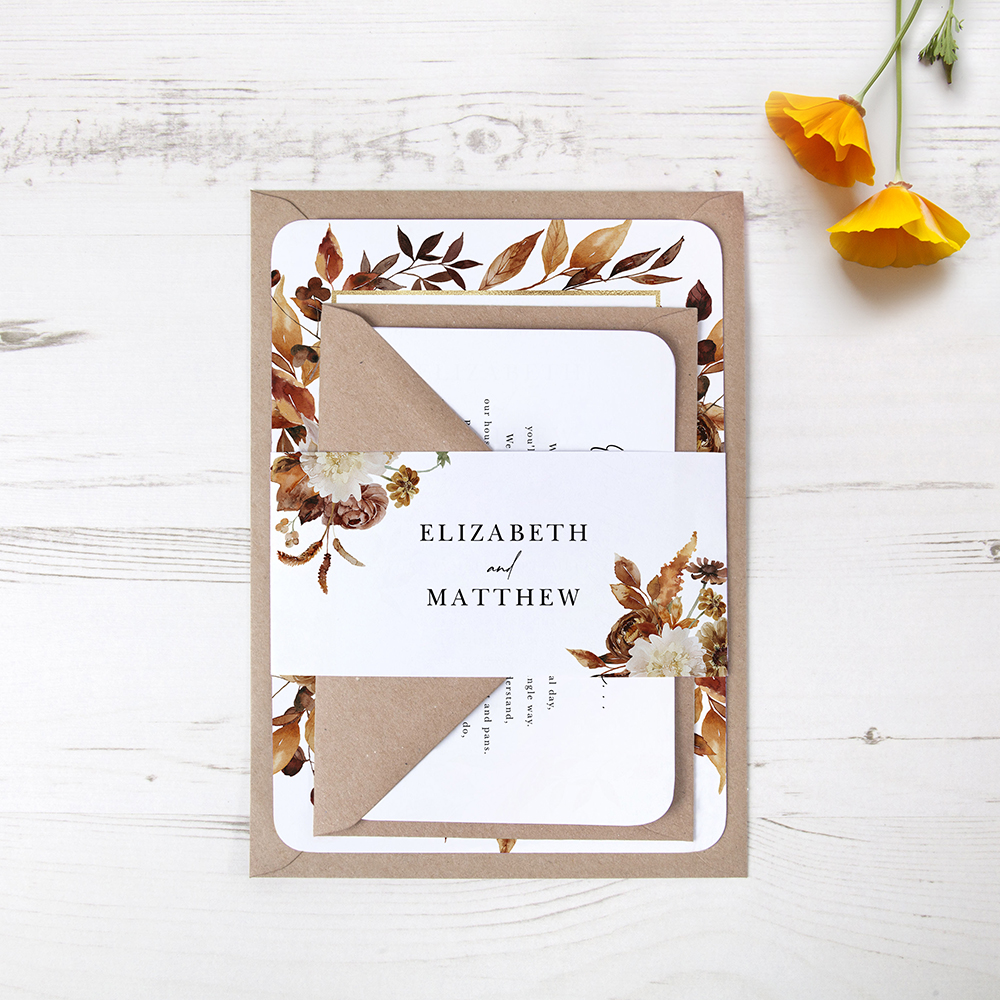 'Autumn Garden AG10' Sleeve Invite Sample