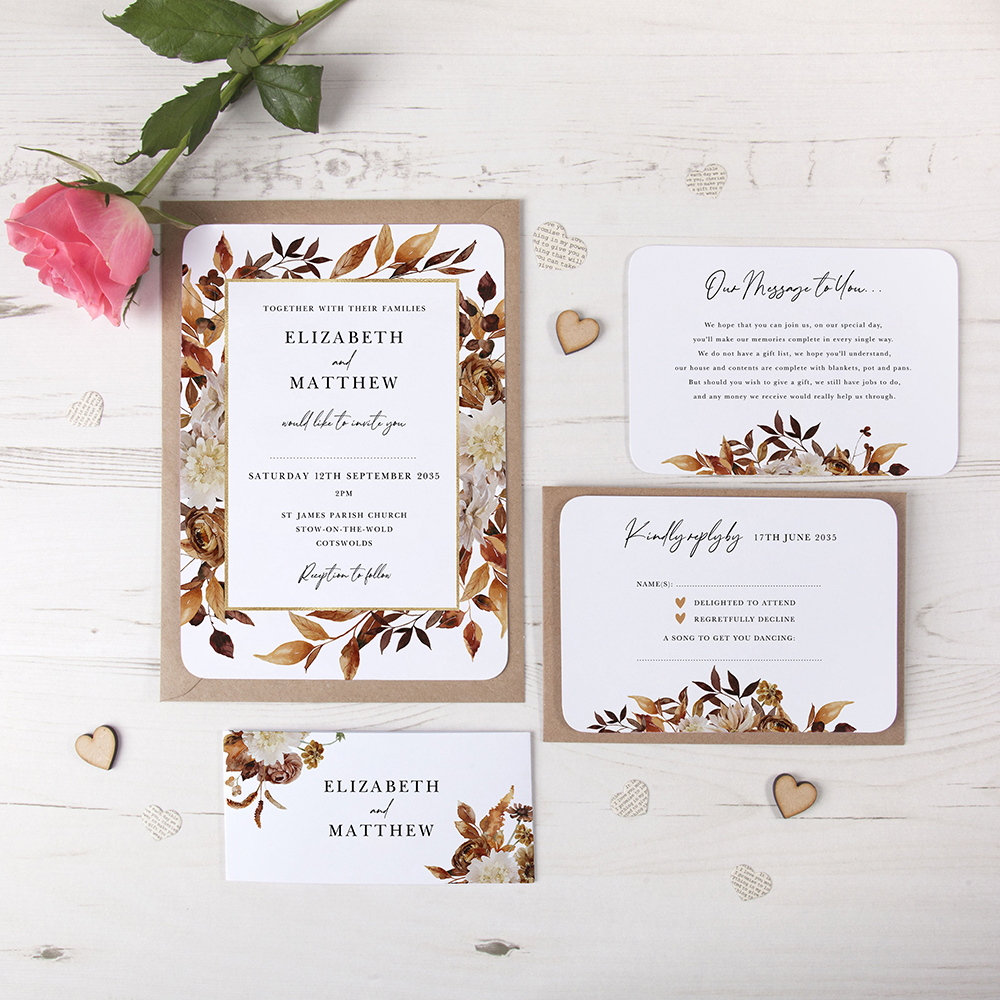 'Autumn Garden AG10' Sleeve Invite Sample