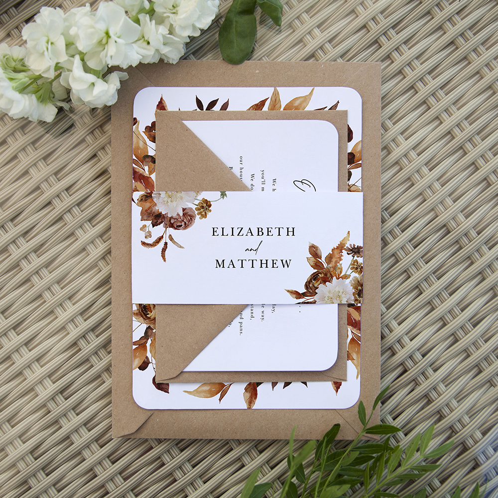 'Autumn Garden AG10' Sleeve Invite Sample