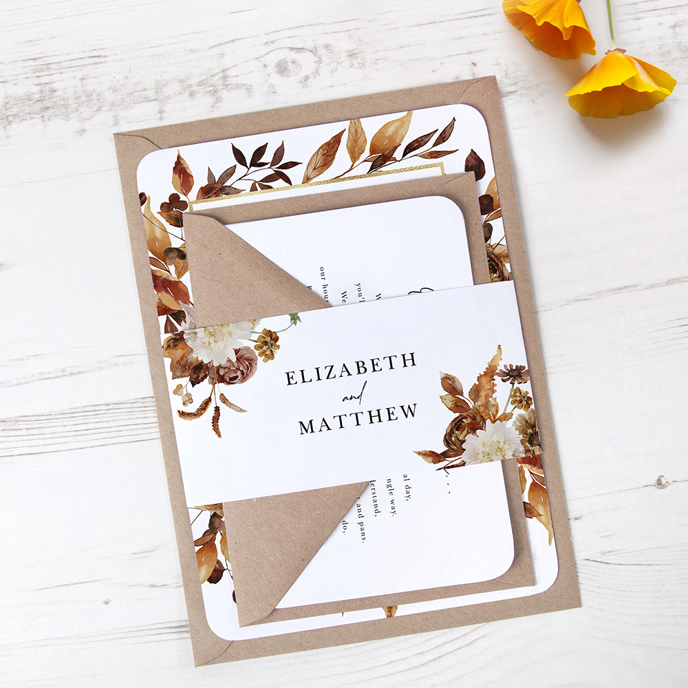 'Autumn Garden AG10' Sleeve Invite Sample