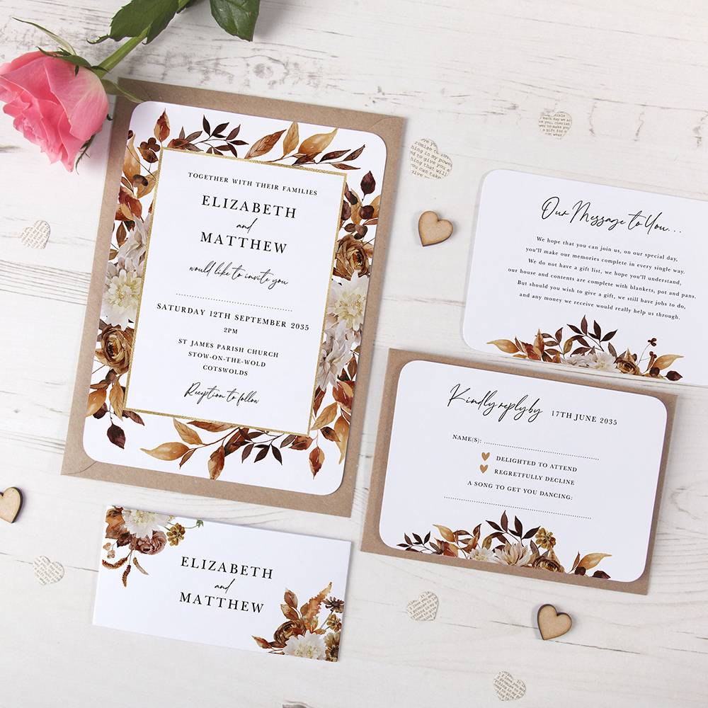 'Autumn Garden AG10' Sleeve Invite Sample