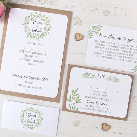 'Autumn Green' Sleeve Invite