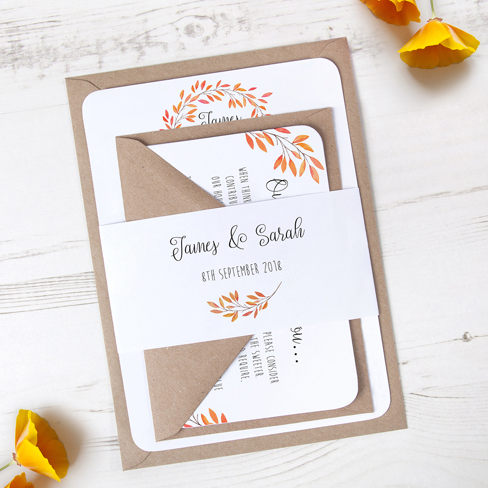'Autumn Orange' Sleeve Invite
