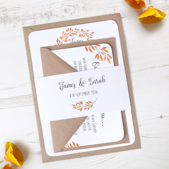'Autumn Orange' Sleeve Invite