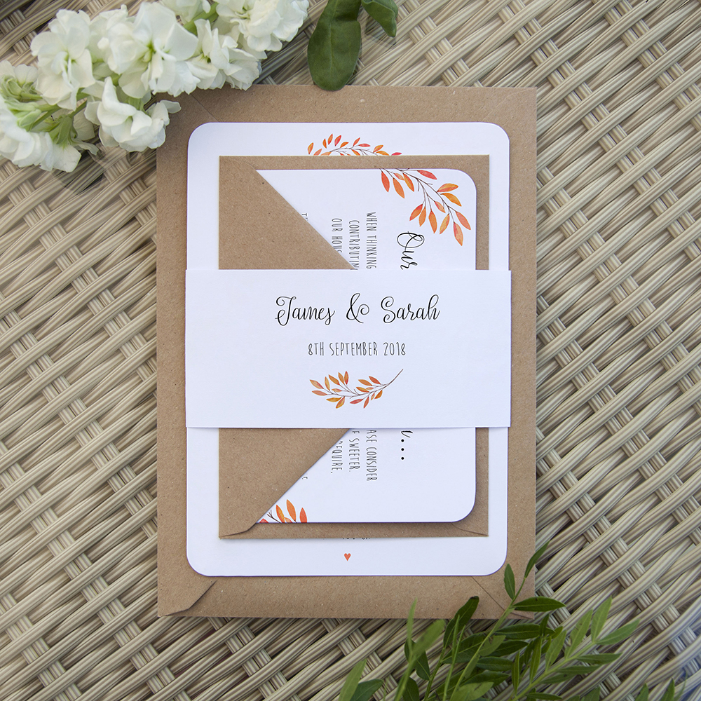 'Autumn Orange' Sleeve Invite