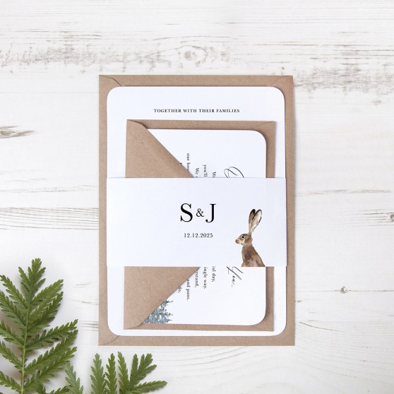 'Christmas Hare' Sleeve Invite Sample