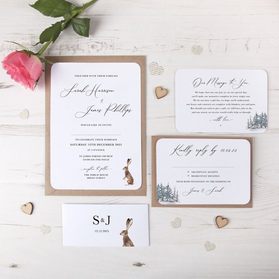 'Christmas Hare' Sleeve Invite Sample