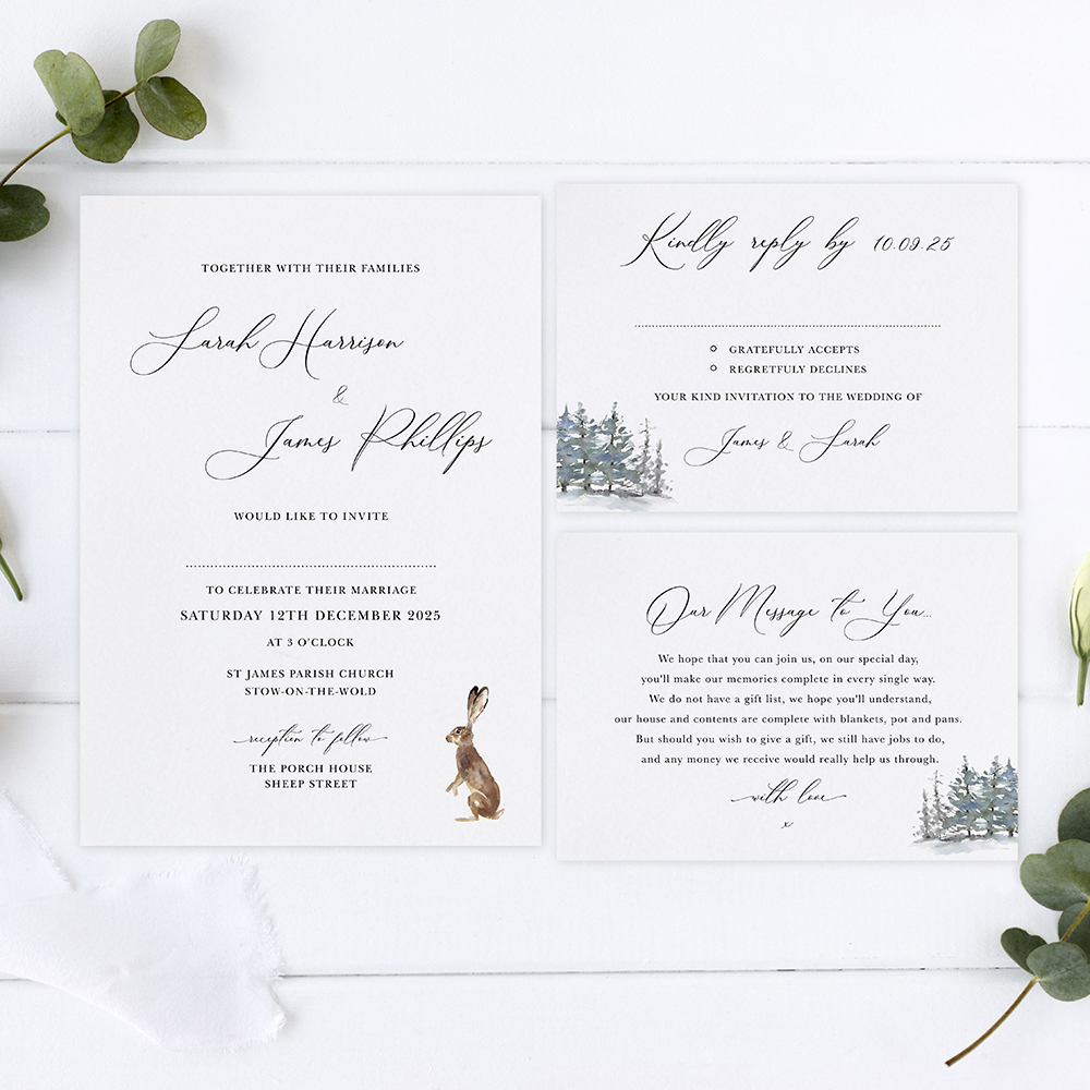'Christmas Hare' Sleeve Invite