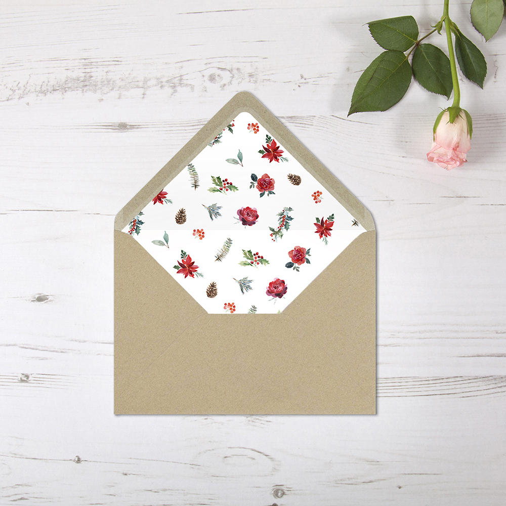 'Christmas Holly' Sleeve Invite