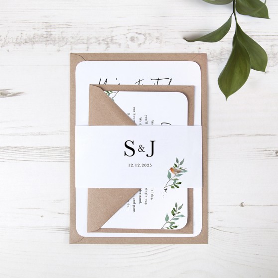 'Christmas Robin' Sleeve Invite Sample