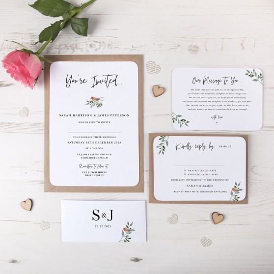 'Christmas Robin' Sleeve Invite Sample