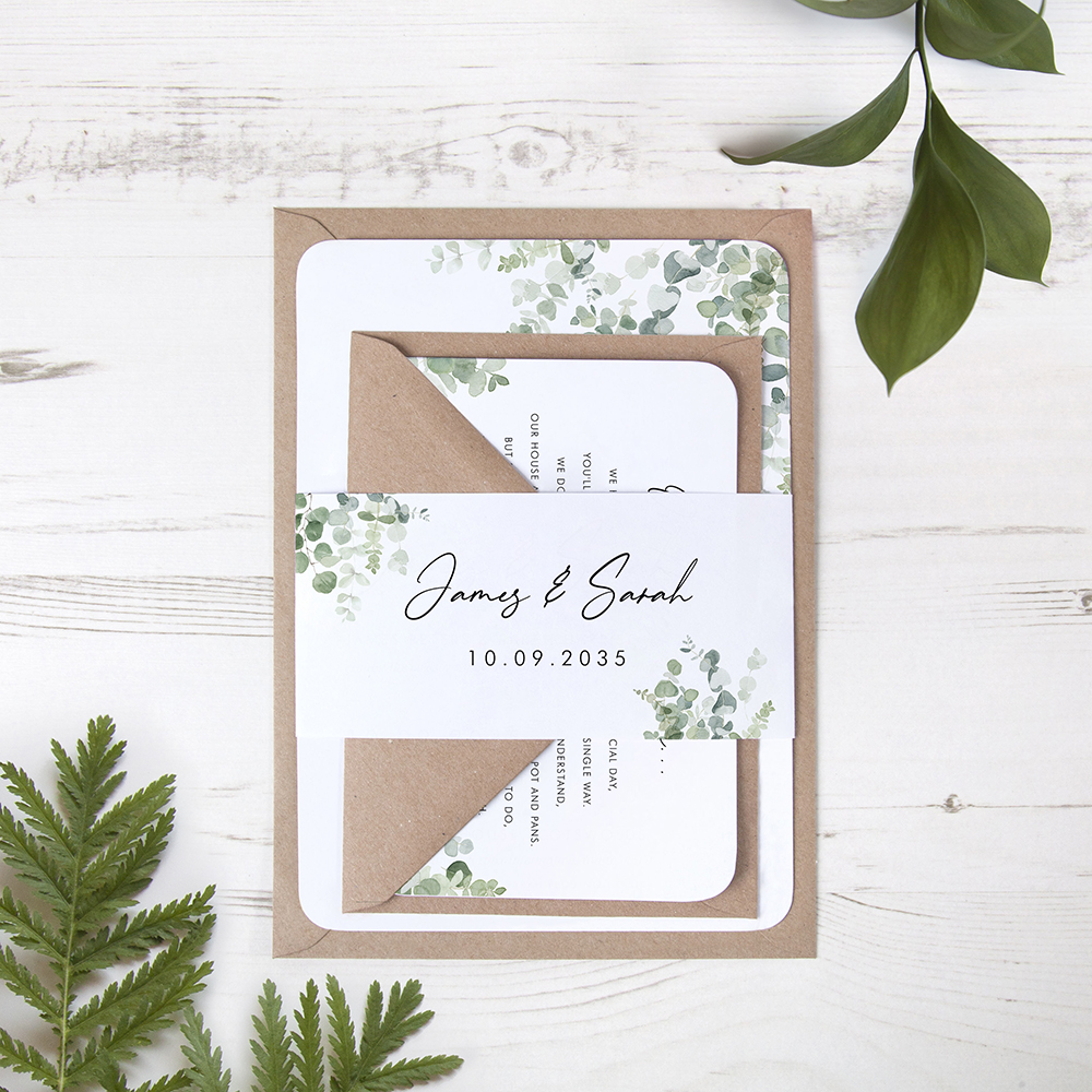 'Classic Eucalyptus' Sleeve Invite