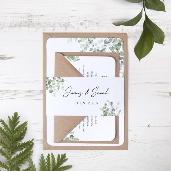 'Classic Eucalyptus' Sleeve Invite