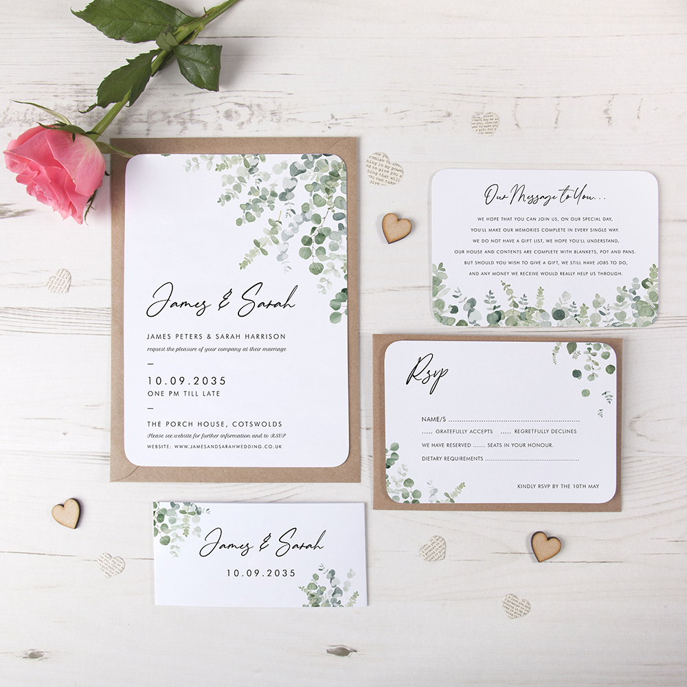 'Classic Eucalyptus' Sleeve Invite