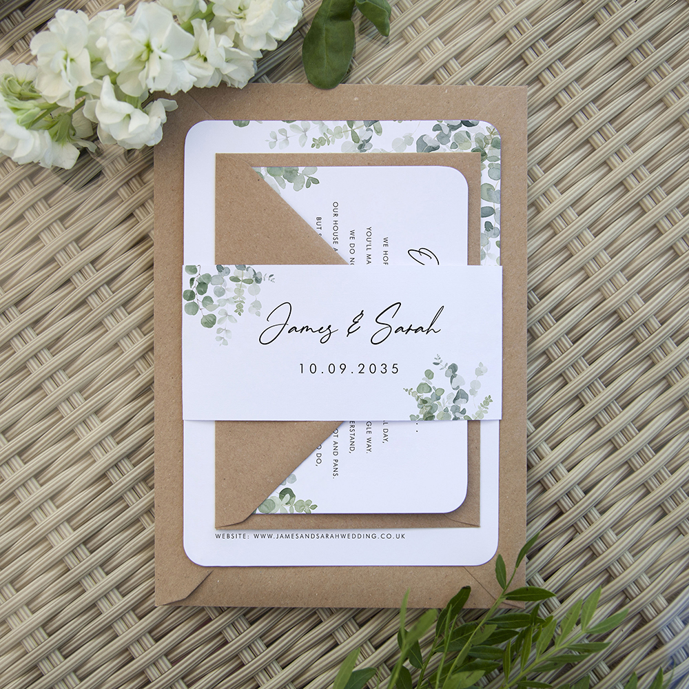 'Classic Eucalyptus' Sleeve Invite